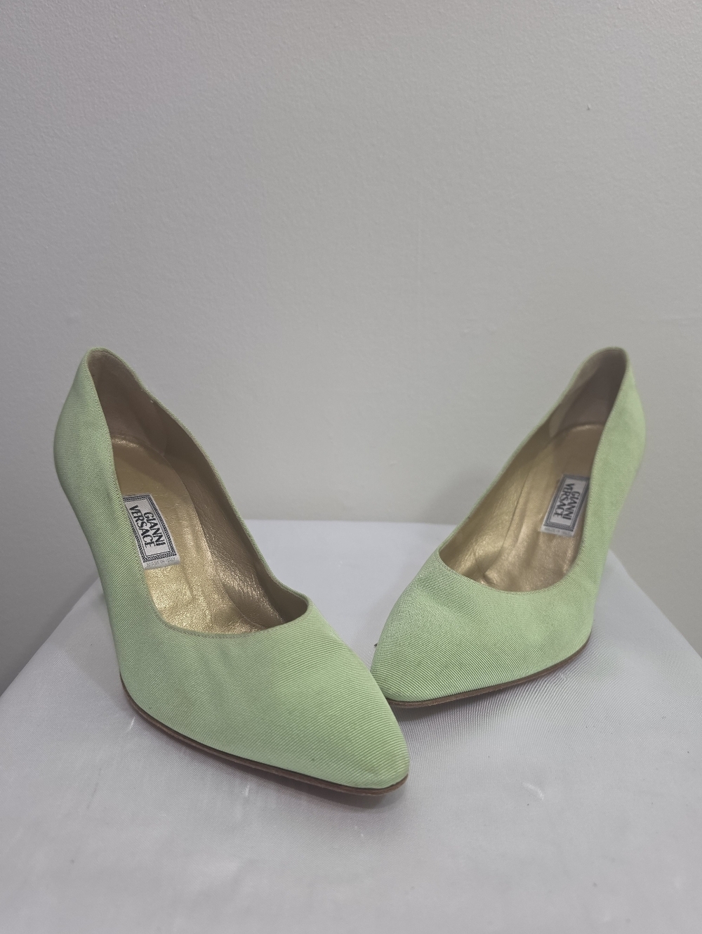 Versace Mint Green Pointed-Toe Women's Pumps Shoes